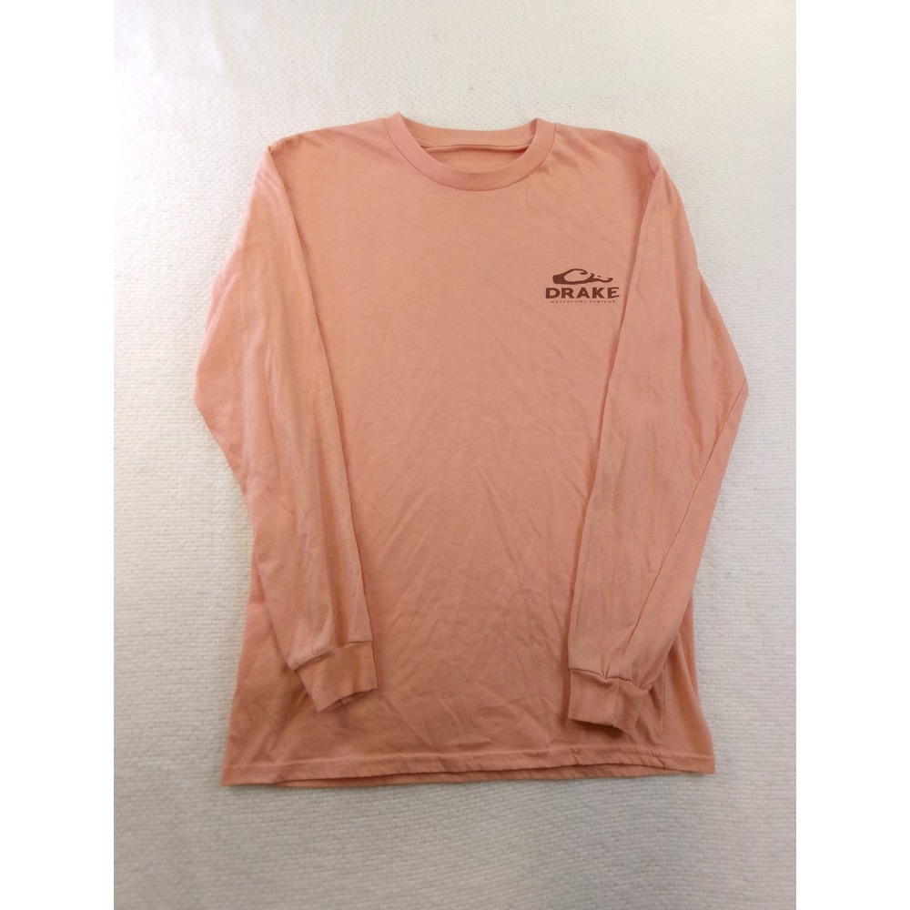Drake Waterfowl Systems Mens Long Sleeve T-Shirt‎ Canyon Sunset Orange Small